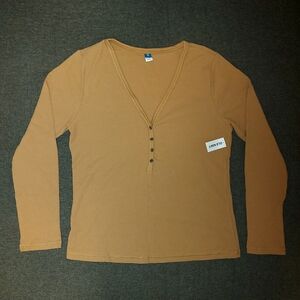 Old Navy Tan V-Neck Top